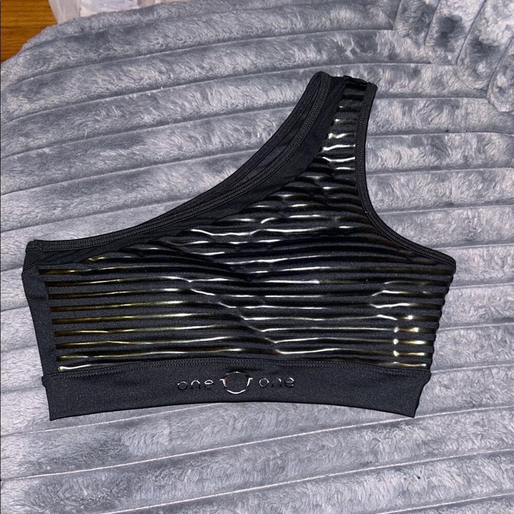 Black One-Shoulder Swim/Crop Top BNWOT